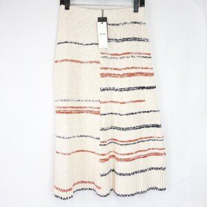 ME+EM Cotton Bouclé Stripe Knit Maxi Skirt in Cream Multi - Size S - NWT